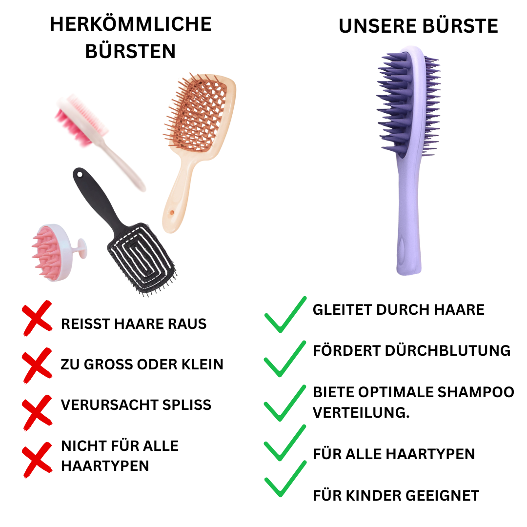 Tivana DualCare Haarbürste - Sanfte Reinigung und  strahlender Look